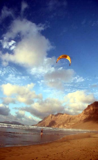 Kiteboard, saut à Famara